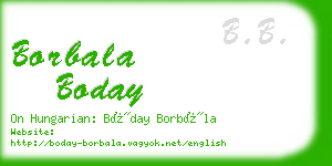 borbala boday business card